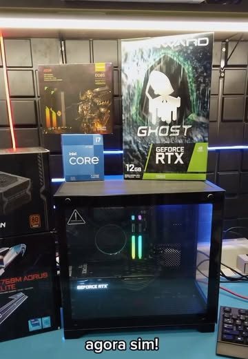 PC gamer com Intel Core i7 e placa de vídeo RTX 3060 Ghost, montado na loja